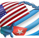 Cuban and American flags together