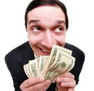 I'm a hustler homey, you a customer crony. Waiter shows off tip money