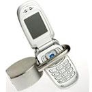 Cell phone with padlock around it