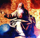 God with fire in heaven