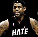 If you can't stand the Heat, get into the Hate. LeBron James in Miami HATE jersey for NBA