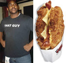 Dark meat vs. white meat Marcus and a KFC Double Down facing each other
