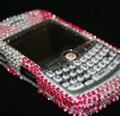 Pink studded Blackberry phone