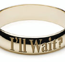 It's a half-promise ring. Promise ring that says 'I'll Wait?'