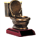 No shit stains here. Gold toilet trophy