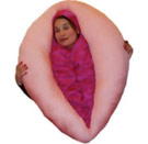 Hello, my name is Rhonda and I'll be your tour guide to the G spot today. Woman wearing a big vagina costume