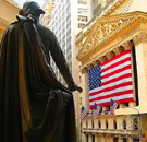 Adam Smith is counting on you. Wall Street painted in gold with an American flag