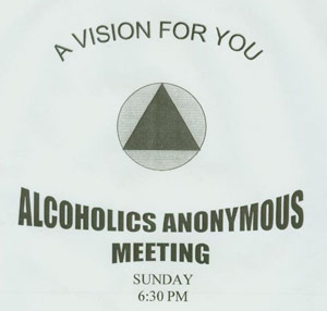 AA meeting sign