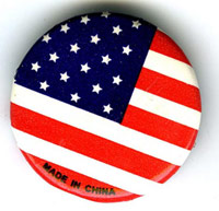 American flag, made in China