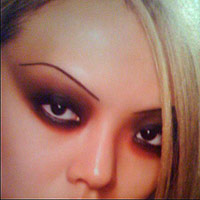 Beyonce with plucked eyebrows