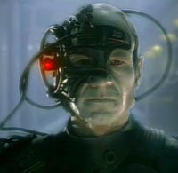 Captain Picard assimilated into the Borg
