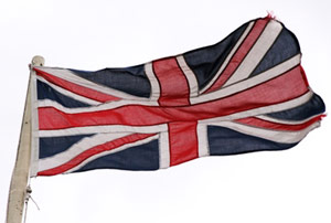 British flag flying on a pole