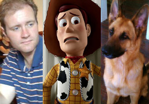 Charlie and Luther with Woody from Toy Story 3