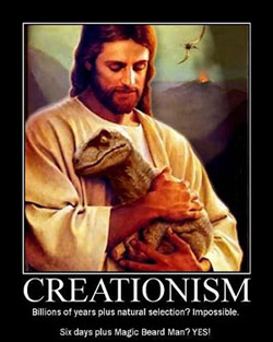 Jesus on a poster for Creationism
