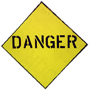 Yellow danger sign