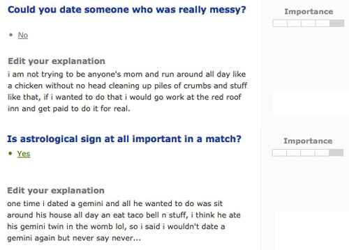 Dumb online dating profile