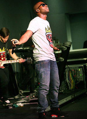 Favorite rapper on stage performing