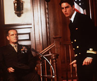 Tom Cruise and Jack Nicholson in courtroom scene from A Few Good Men movie