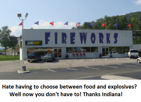 Fireworks and Subway in the same store