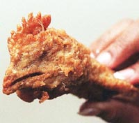 Fried chicken head look-alike