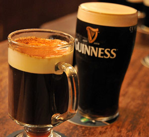 Guinness and Irish coffee at a wake or funeral