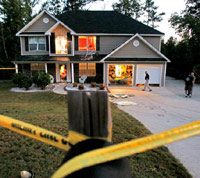 Home crime scene after burglary