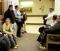 Crowded hospital waiting room
