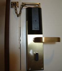 Hotel deadbolt and chain locks