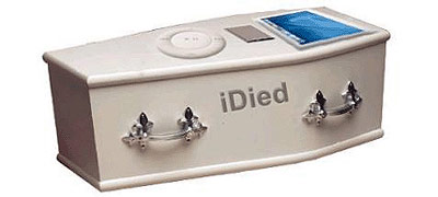Apple iPod coffin - buried electronics