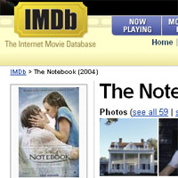 The Notebook page screenshot from IMDb