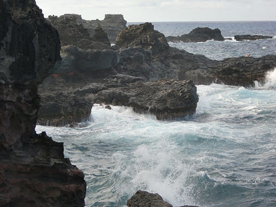 Jagged rocks on the Hawaiian coast