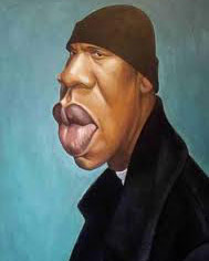 Jay-Z painting with big lips