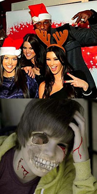 Justin Bieber with the Kardashians
