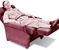 Man relaxing in a La-Z-Boy recliner