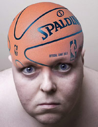 Guy with a basketball for a head