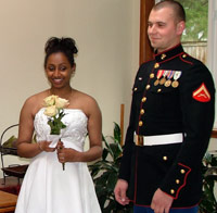 Marine Corps man marrying a woman