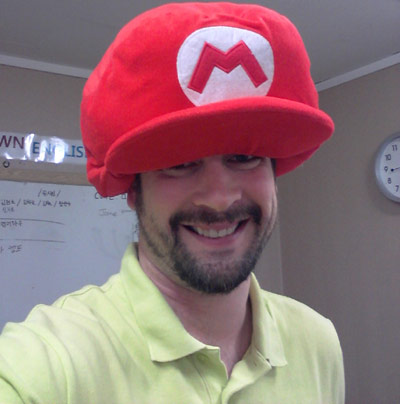KC in Mario hat