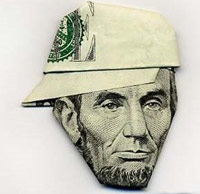Abe Lincoln money origami