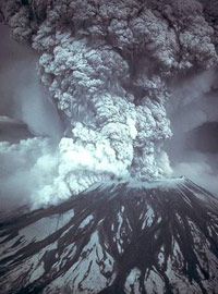 Mount St. Helen's erupting