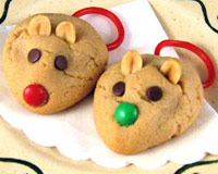 Two cookies in the shape of mice