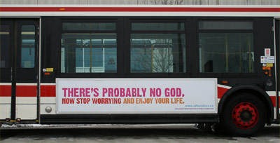 No God Atheist Canadian public bus advertisement