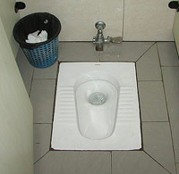 Pit toilet in China