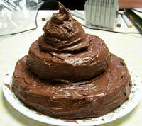 Poop birthday cake brown icing
