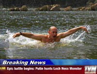 Putin swimming like a monster