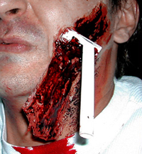 Shaving razor gashes open face