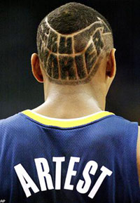 Ron Artest TRU haircut with Lakers