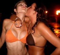 Two girls acting like sluts in bikinis