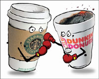 Starbucks vs. Dunkin Donuts coffee