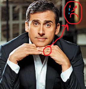 Steve Carell with a wedding ring on