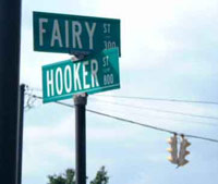 Street signs - Hooker and Fairy